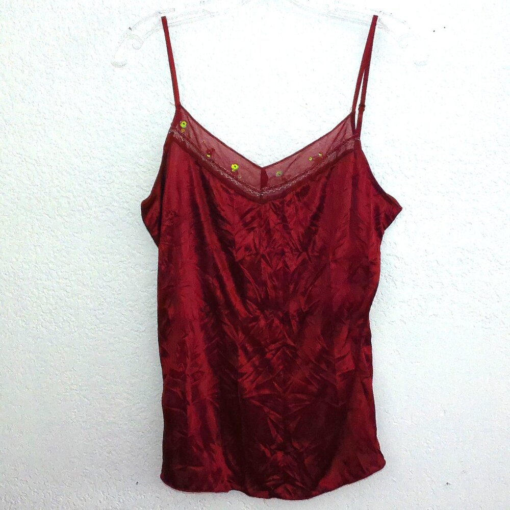 Ruby Red Camisole, With Sequin And Beads Details - image 2